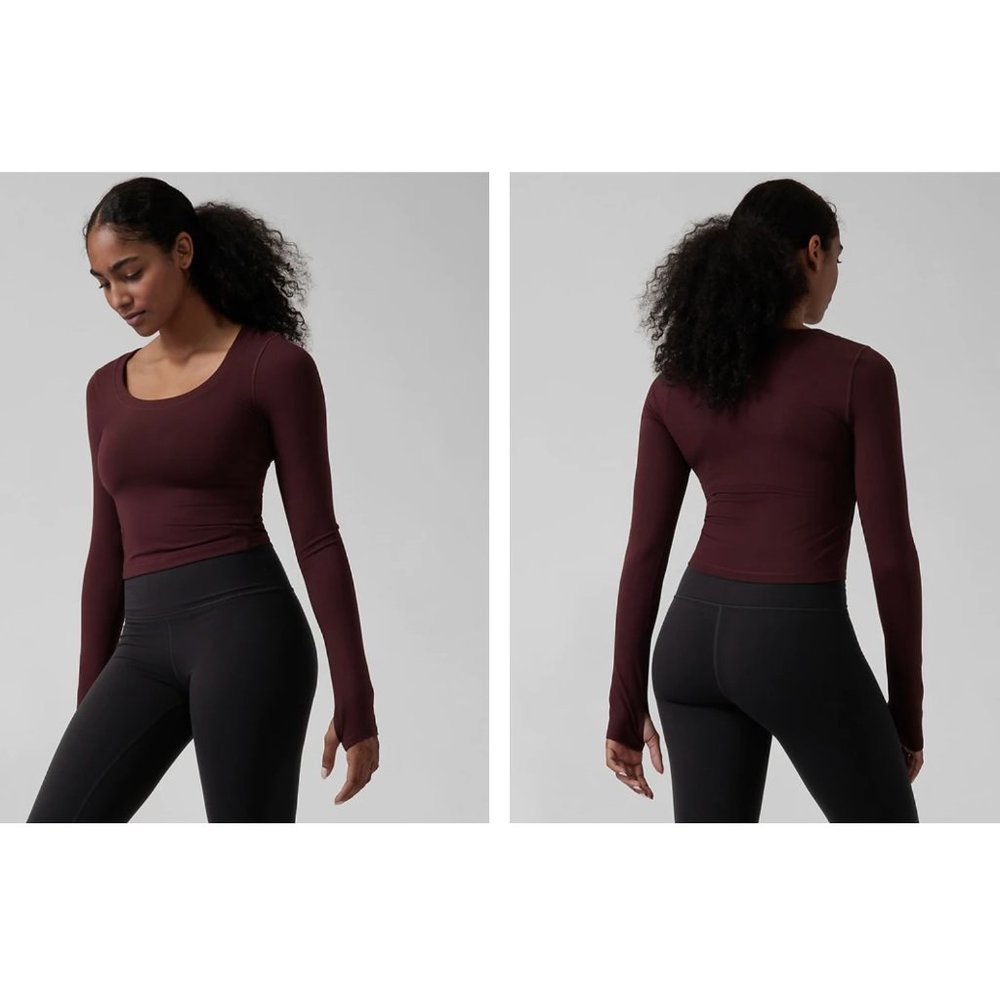 Athleta Antique Burgundy Shanti Top 2x NWT